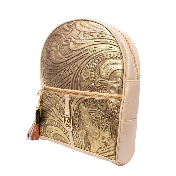 AngeLozano Chiapas Chiseled Gold Backpack main image 5